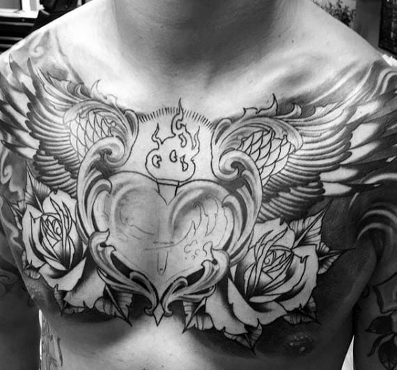 Tattoo uploaded by Mykey  Heart locket with wings on the homies chest if  have any questions on pricibg or to set up an appointment just send me a  messege heart locket 