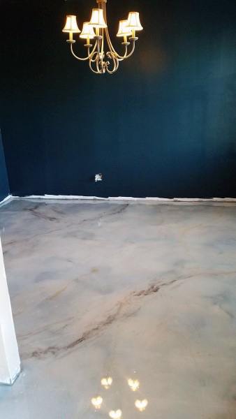 Epoxy Dining Room Piso de concreto Ideias