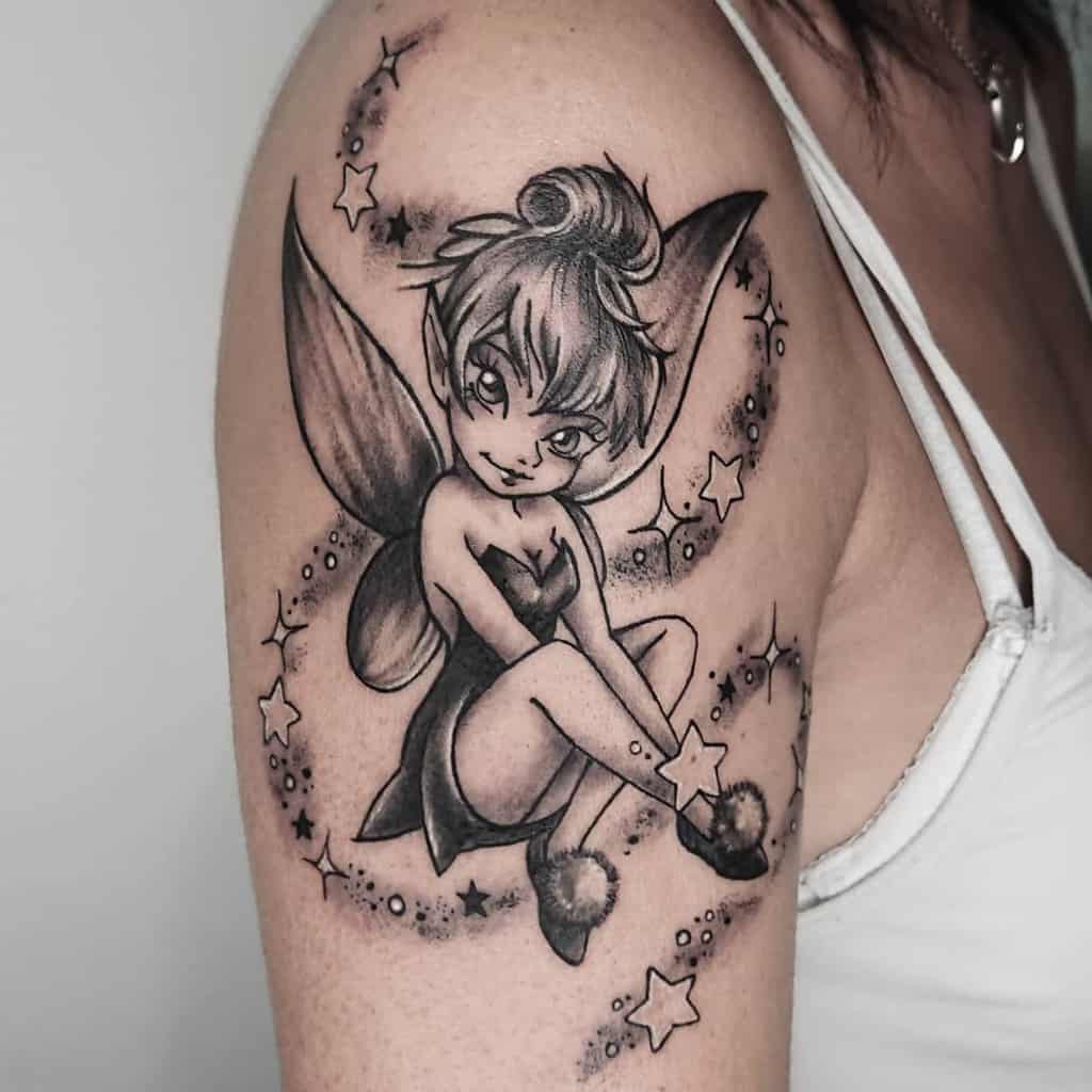 Equilattera Dark Art Peterpan Fairy Tattoo