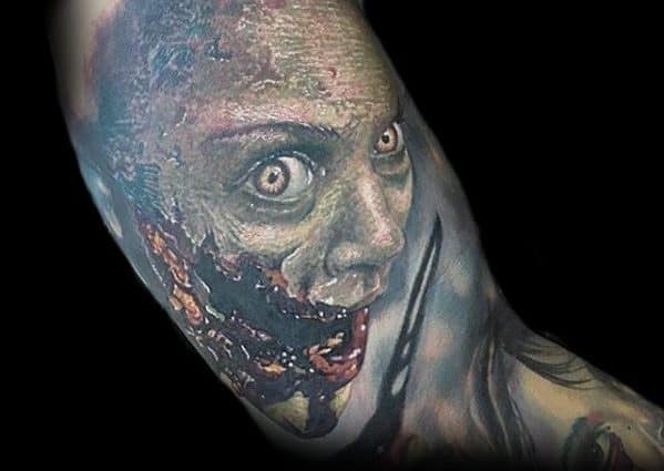 Evil Dead Tattoo Design On Man