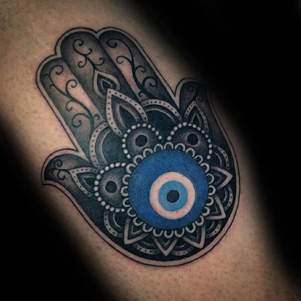 Evil Eye Hamsa Mens Inner Arm Tattoos