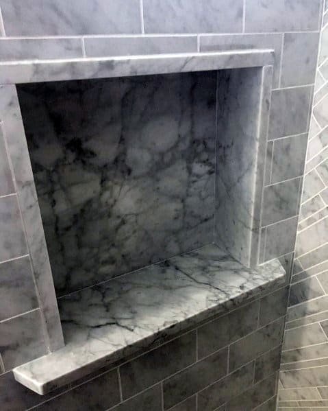 Excellent Bathroom Ideas Shower Niche Grey Marble
