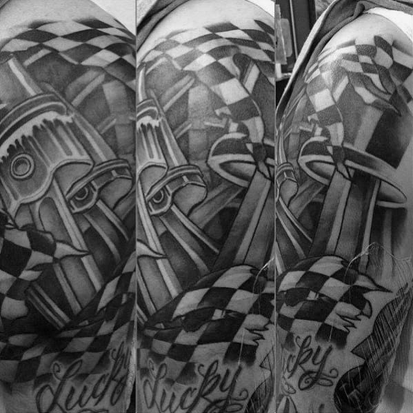 Excellent Guys Checkered Flag Tattoos