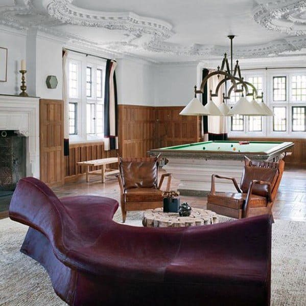 midcentury modern billiard room