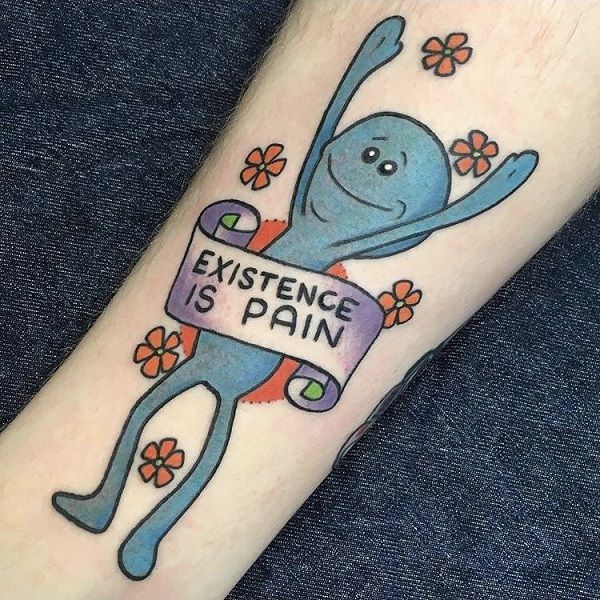 Existence Is Pain Dope Funny Color Tattoo