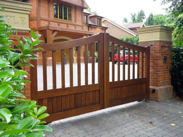 Exterior Driveway Designs Wooden Gate