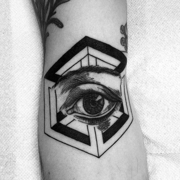 Eye Geometric Mens Cool Ditch Tattoo Design Inspiration