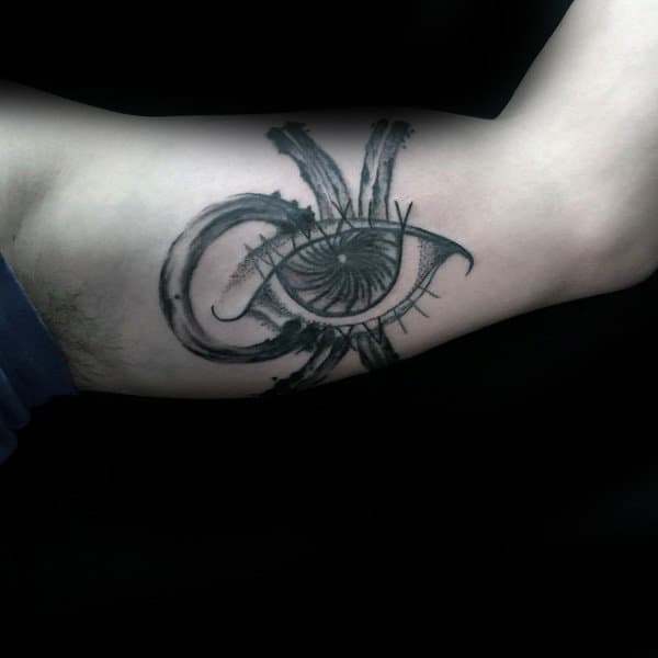 Eye Libra Mens Bicep Inner Arm Tattoo Design Inspiration