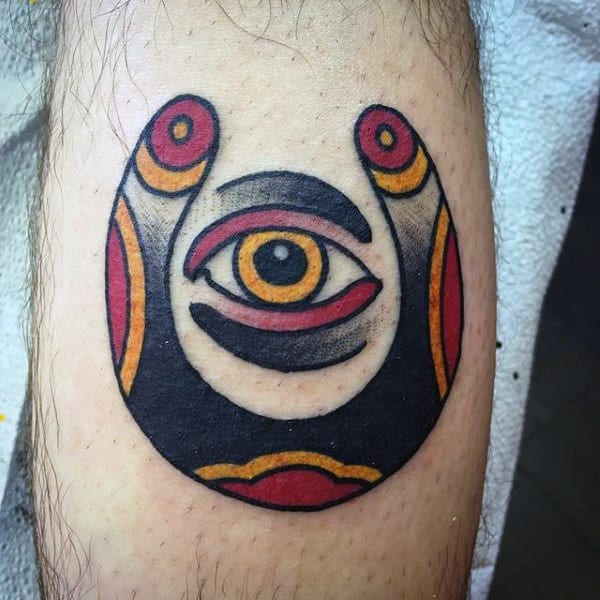 Eye With Horseshoe Traditional Guys Tattoo Ideas