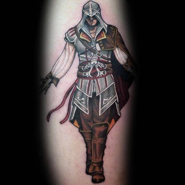 Ezio Auditore Da Firenze From Assassins Creed 2 Mens Arm Tattoo