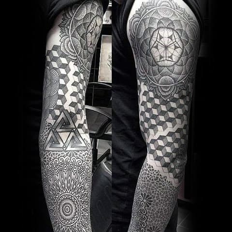 Fabulous Pattern Tattoo Male Full Sleeves