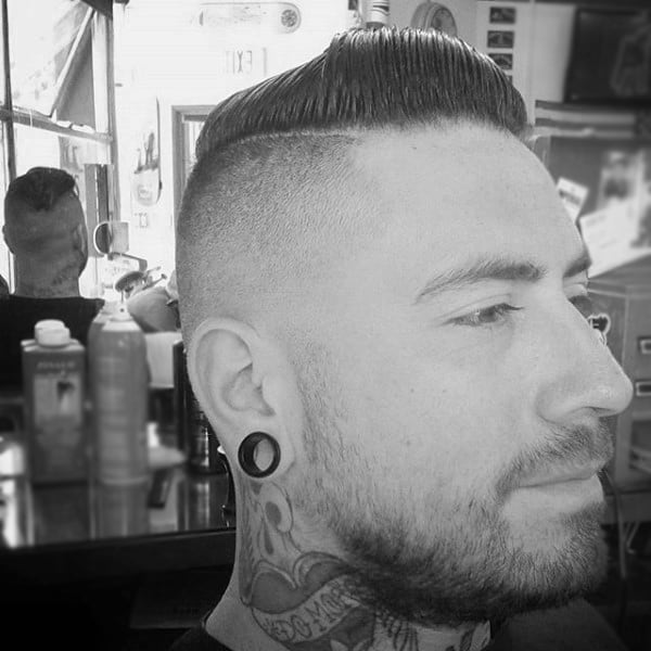 Fade Haircut Comb Over For Males