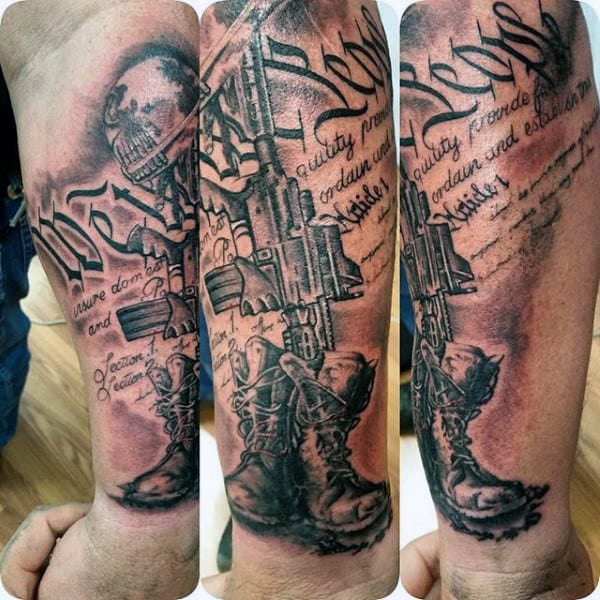 Fallen Soldier We The People Mens Forearm Sleeve Tattoo