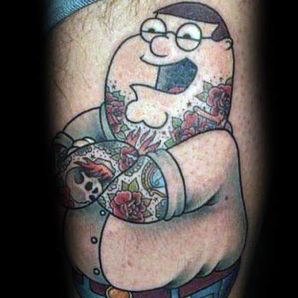 Family Guy Peter Griffin Tattoo Inspiration For Men.