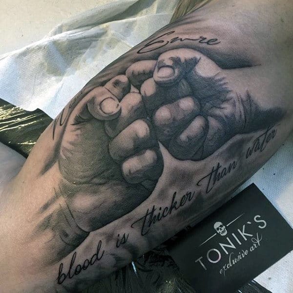 Family Is Blood Tattoo Mens Forearms