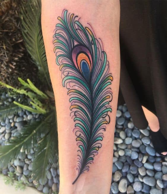 Fancy Peacock Feather Tattoo