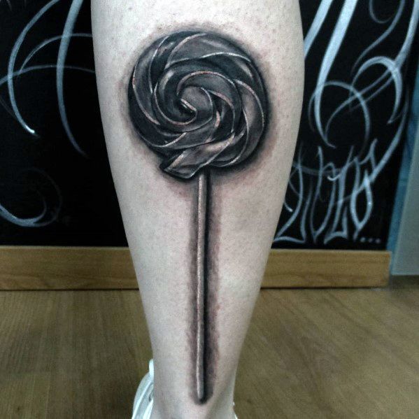 Fantastic Candy Tattoo Designs For Men Lollipop Shaded