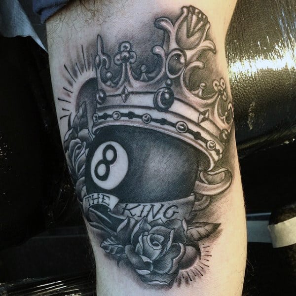 Fantastic Dichrome Crown Tattoo On Arms For Men