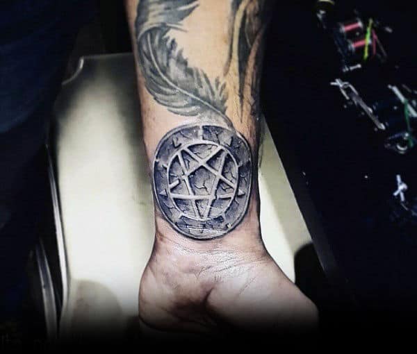 Fantastic Pentagram Tattoos For Men On Wrist Of Arm