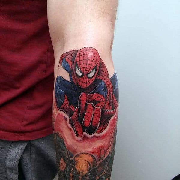 Fantastic Spiderman Tattoo Male Forearms