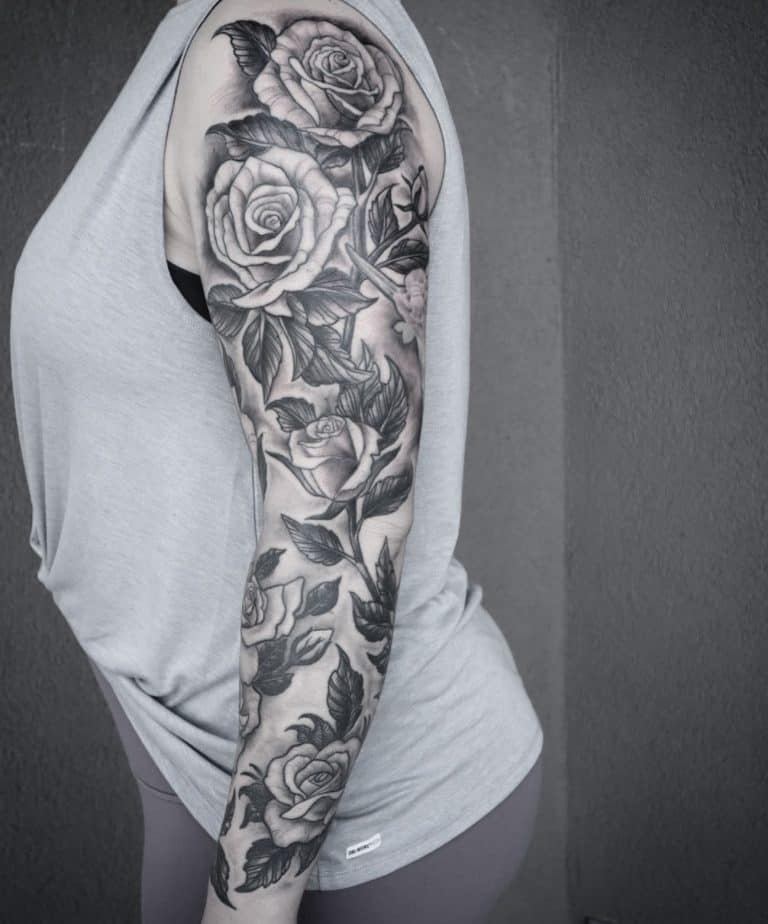 61 Amazing Rose Sleeve Tattoo Ideas [2024 Inspiration Guide]