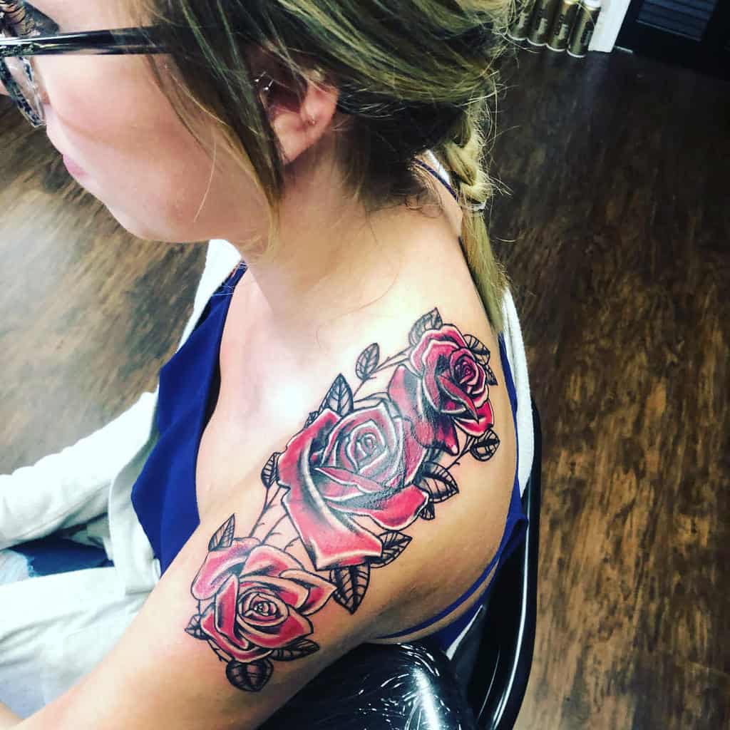 feminine rose shoulder tattoos mmorrisonlcmhca