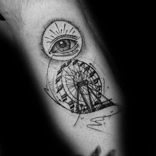 50 Ferris Wheel Tattoo Ideas For Men  Amusement Ride Designs