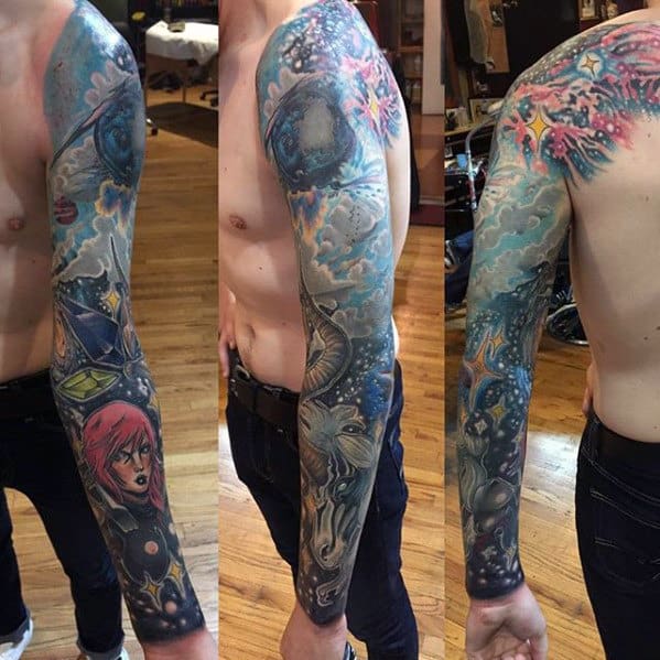 final fantasy full sleeve tattoo ideas for guys