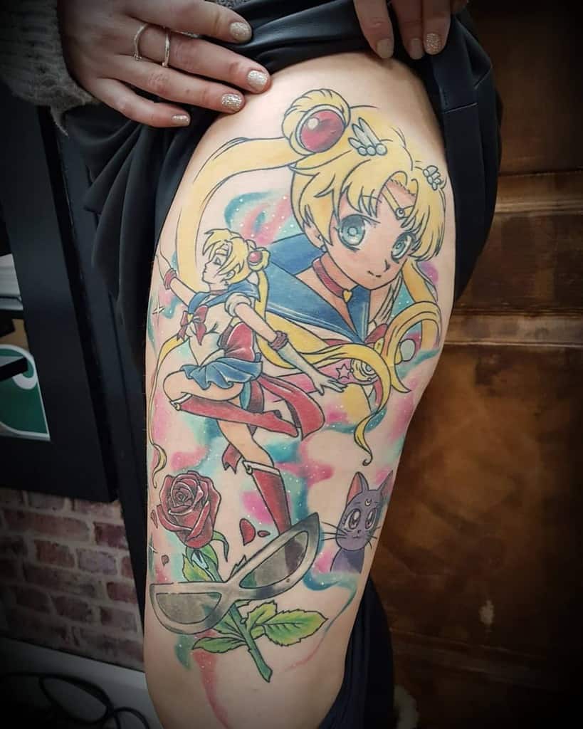 Fine Colored Sailor Moon Tattoo