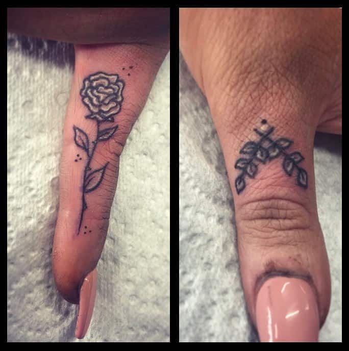 finger tiny rose tattoos halucherie