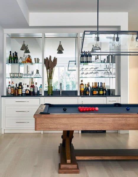 basement wet bar shelf 