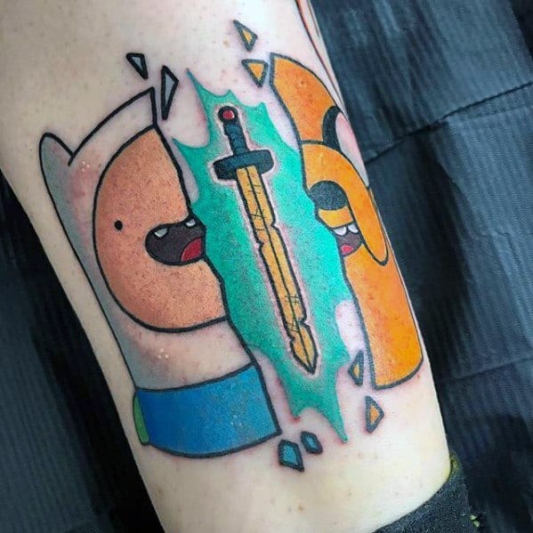 Finn And Jake Adventure Time Tattoo Design Ideas For Males