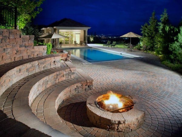 staircase firepit seating