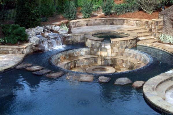 Fire Pit Pool Stone Waterfall Ideas