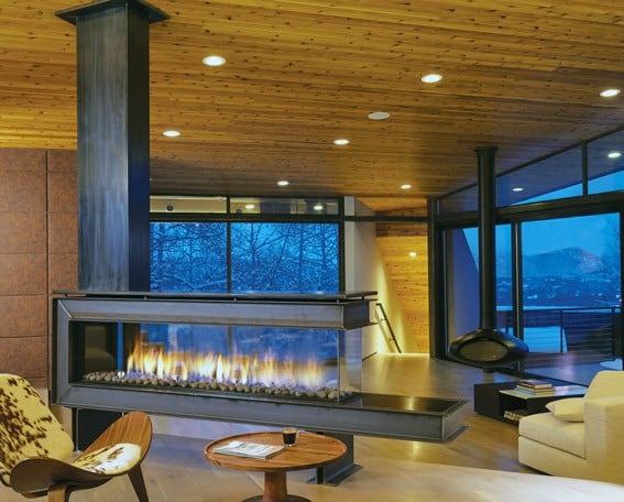 glass fireplace 