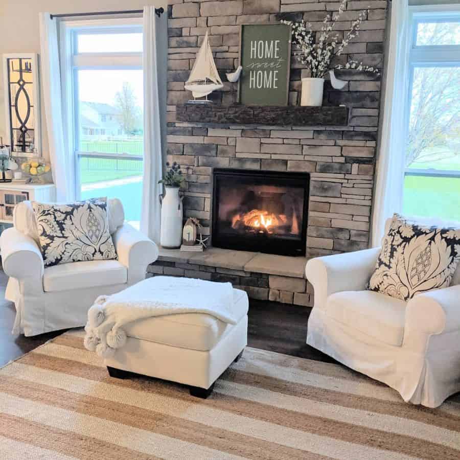 Fireplace Modern Farmhouse Living Room Homestylesllc