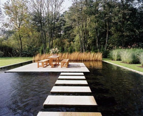 floating pond steps