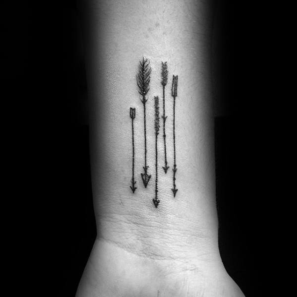 Five Arrows Mens Wrist Simple Tattoos