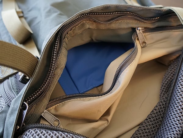 Fjallraven Kajka Backpack Zippered Compartment