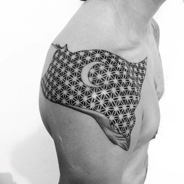 Flag Geometric Arm Tattoo Designs For Guys