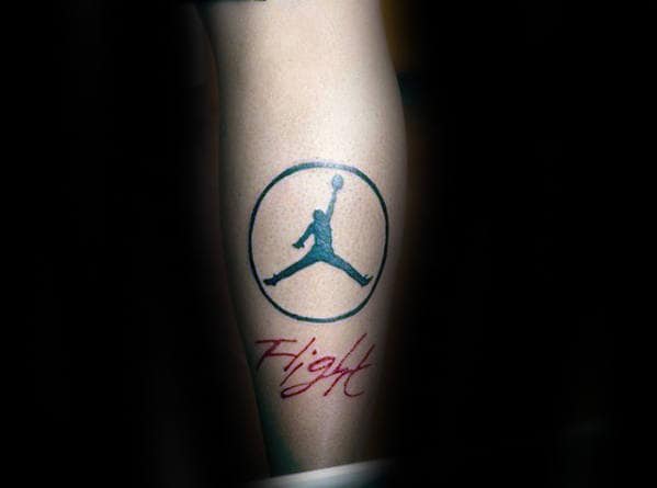 Flight Circular Jordan Male Leg Calf Tattoo Inspiration