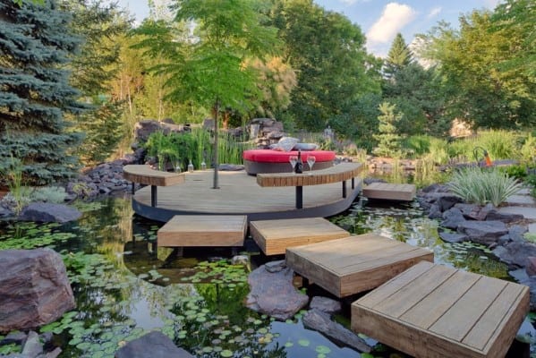 floating pond deck