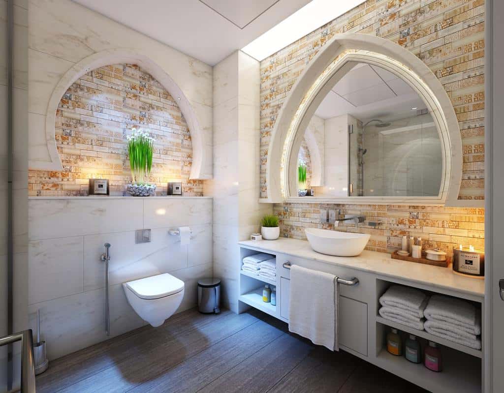 modern bathroom with marble 