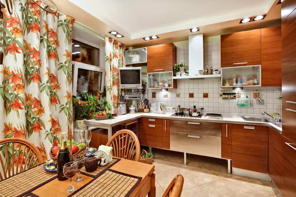 floral kitchen curtain ideas 2