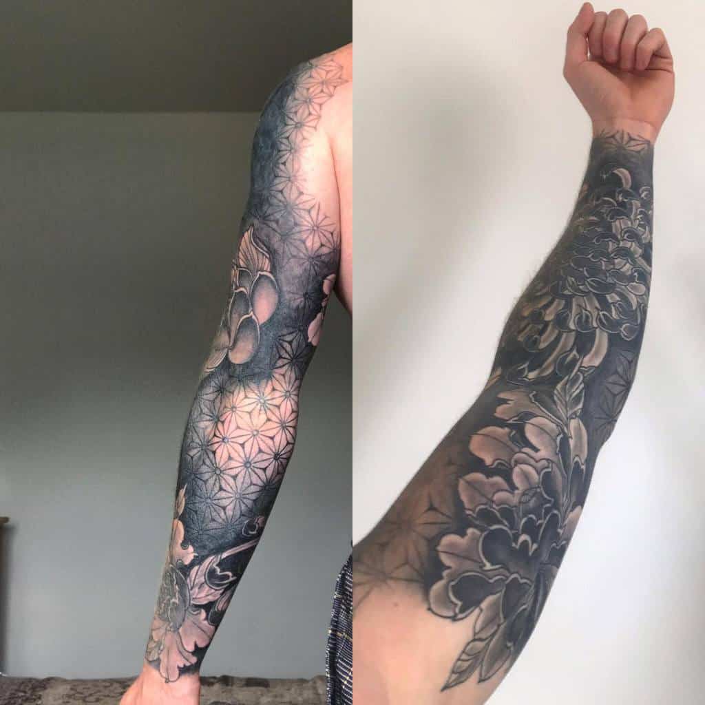 flower black arm tattoo joshuaareeves
