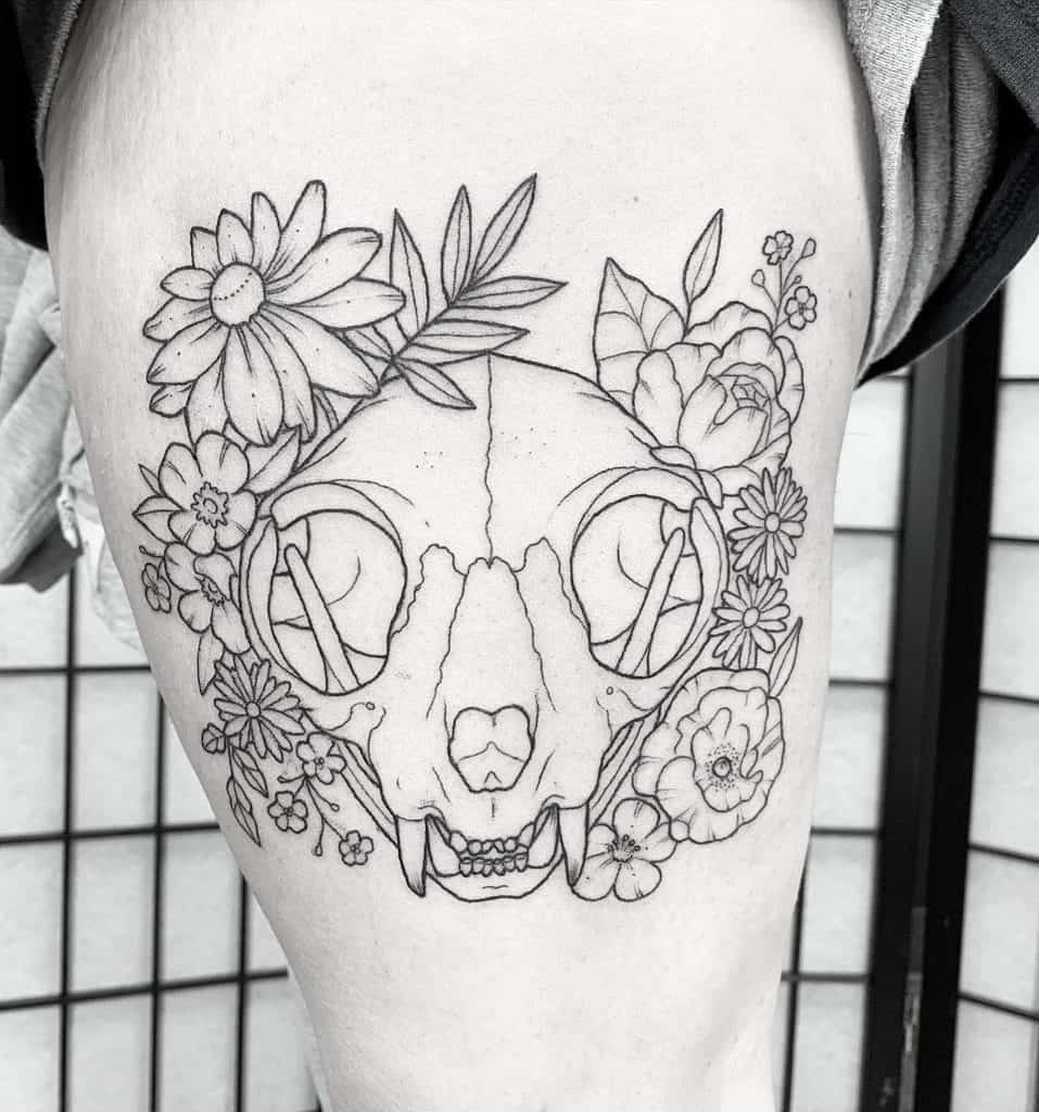 67 Amazing Cat Skull Tattoo Ideas [2024 Inspiration Guide]