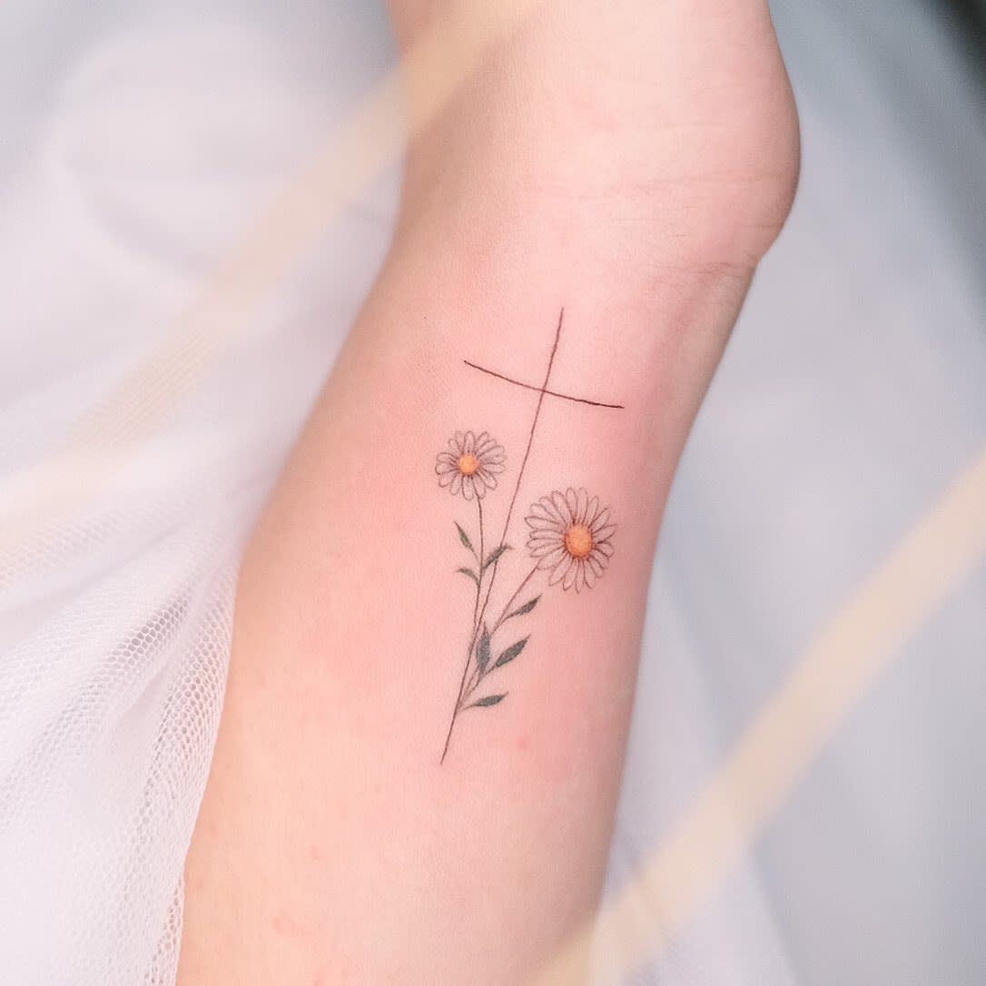 flower cross tattoos for women christine.rvl