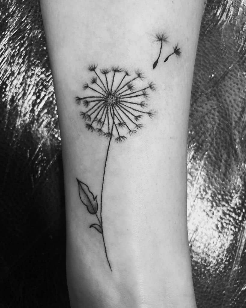 flower fine line tattoo