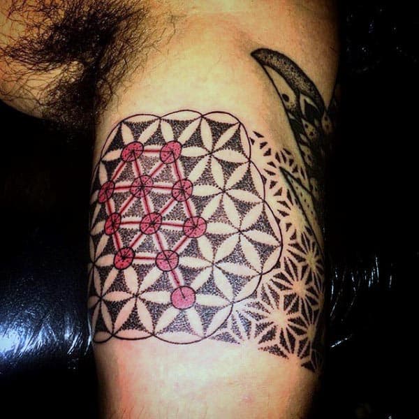 Flower Of Life Guys Geometric Tree Of Life Inner Arm Bicep Tattoos