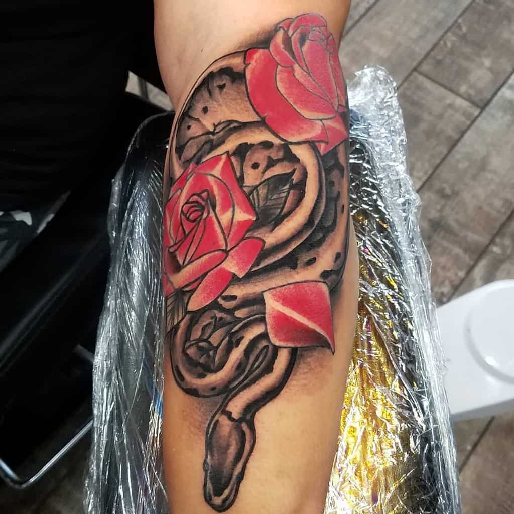 flower snake arm tattoo jorgeriveratattoo